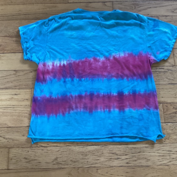 Hand dyed tie dye t-shirt, blue/pink/purple, size L, 100% cotton - Picture 3 of 6